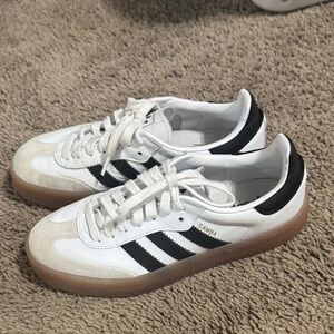 Adidas Samba White and Black Trainers